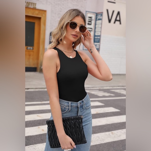 NWT Zara Polyamide Halter Bodysuit in Dark Grey Size L - Picture 13 of 15